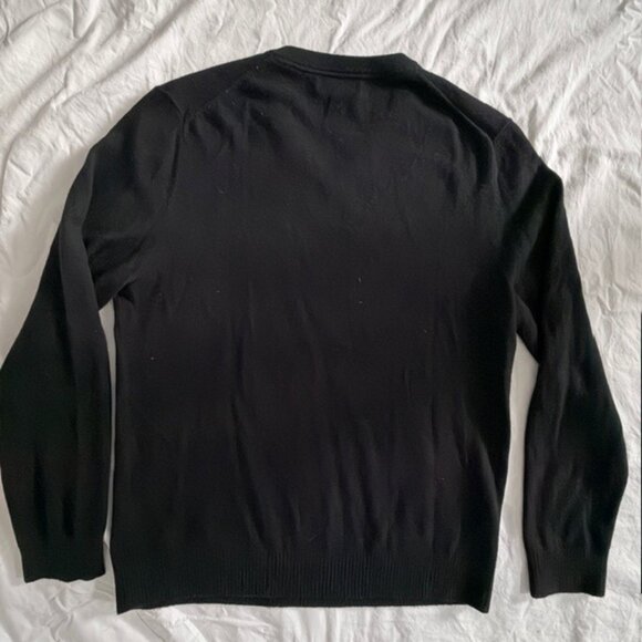 LANDS END Black 100% Cashmere V Neck Pullover Sweater Medium - Picture 4 of 9